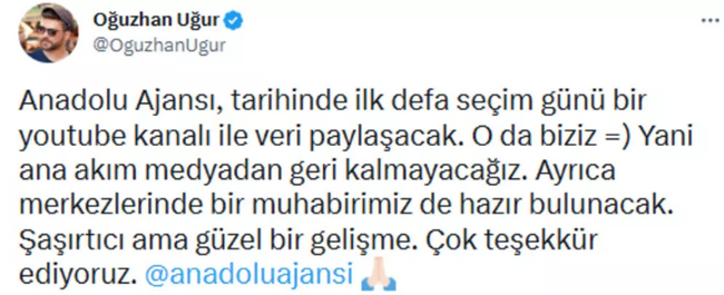 Oğuzhan Uğur ve Cüneyt Özdemir'in seçim yayını açıklamalarına Dilara Gönder'den yanıt - Resim : 1