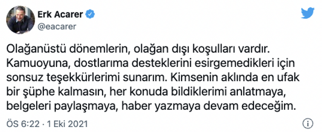İşine son verilen Erk Acarer'den yeni açıklama! 'Kimsenin aklında şüphe kalmasın...' - Resim : 2