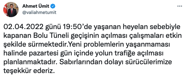 Bolu Dağı Tüneli ne zaman açılacak? Vali açıklama yaptı… - Resim : 1