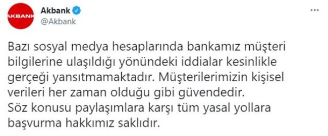 Akbank’ın müşteri bilgileri çalındı mı? Açıklama geldi… - Resim : 1