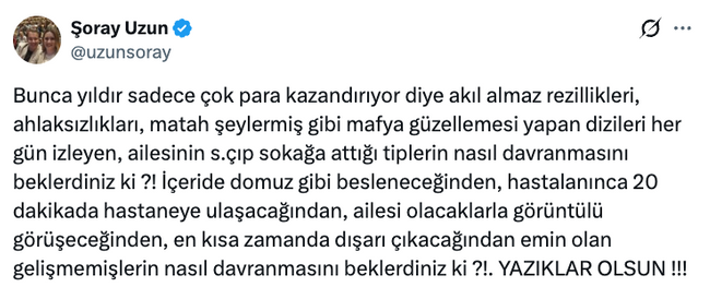 Şoray Uzun'dan Atlas Çağlayan isyanı! 'Yazıklar olsun' diyerek paylaştı: Çok para kazandırıyor diye… - Resim : 1