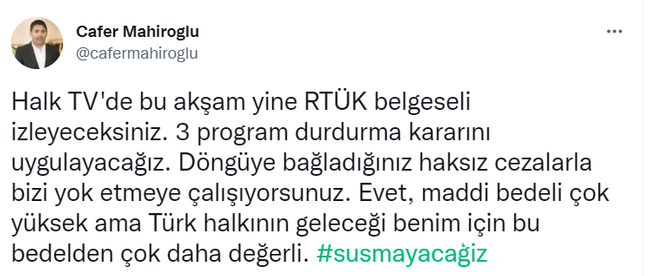 Halk TV'ye program durdurma cezası! Yerine RTÜK belgeselİ yayınlanacak - Resim : 1