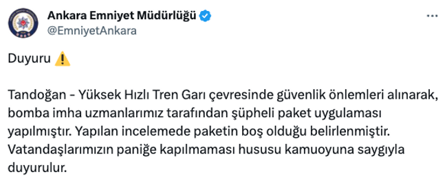 Ankara'da şüpheli paket: Emniyet açıklama yaptı! - Resim : 1