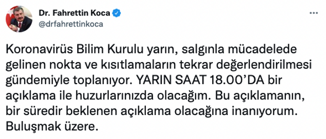 Fahrettin Koca ‘beklenen açıklama’ için saat verdi! Maske zorunluluğu kalkıyor mu? - Resim : 1