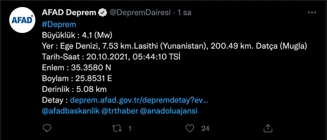 Ege Denizi’nde korkutan deprem! - Resim : 1