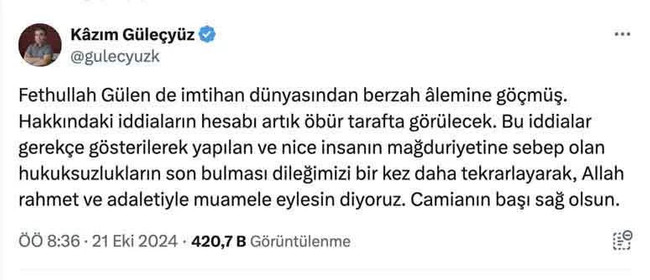 Yeni Asya'dan Kazım Güleçyüz kararı - Resim : 1