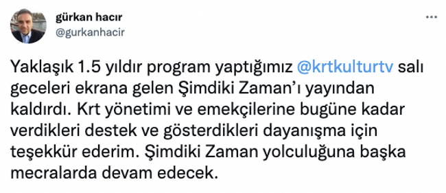 KRT TV'den flaş Şimdiki Zaman kararı! Gürkan Hacır duyurdu - Resim : 1