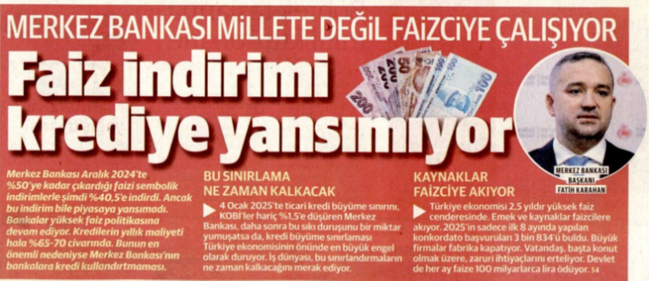 Yeni Şafak, bu kez Merkez Bankası'nı hedef aldı: Millete değil faizciye çalışıyor - Resim : 1