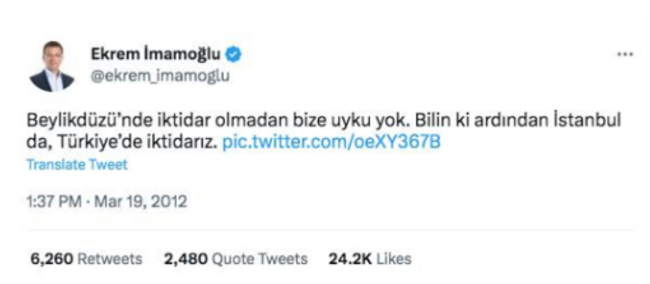 İmamoğlu’nun 2012’de attığı tweet yeniden gündem oldu - Resim : 1