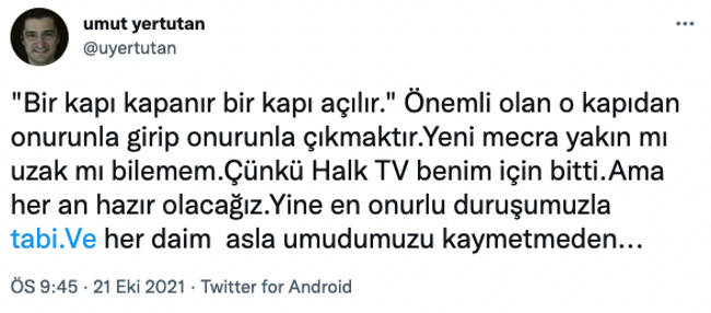 Halk TV’de sular durulmak bilmiyor! İstifasını sosyal medyadan duyurdu... - Resim : 1