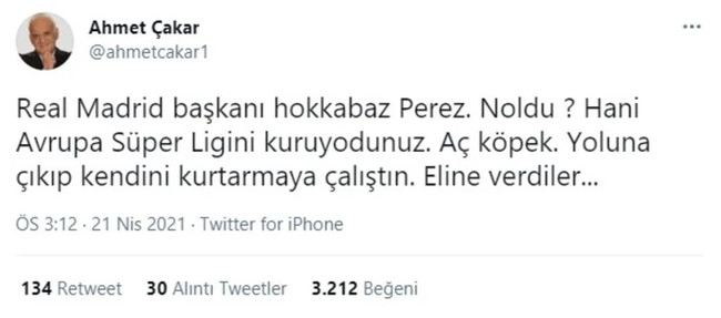 Ahmet Çakar'dan ünlü isme olay sözler! 'Aç köpek' - Resim : 1