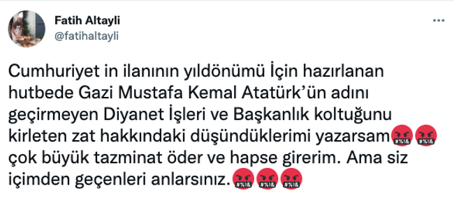 Fatih Altaylı'dan Atatürk’ü anmayan Diyanet’e çok sert tepki! "Koltuğunu kirleten zat hakkındaki..." - Resim : 2