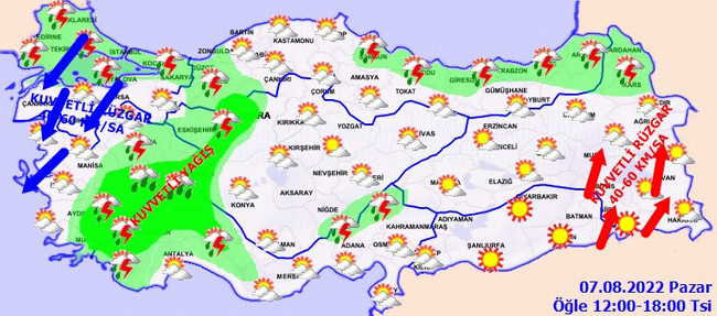 Meteoroloji kuvvetli yağışa karşı uyardı! İşte il il 7 Ağustos 2022 hava durumu… - Resim : 3