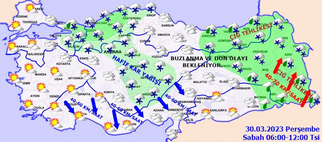 Meteoroloji’den kar yağışı ve sağanak uyarısı! İşte il il 30 Mart hava durumu… - Resim : 2