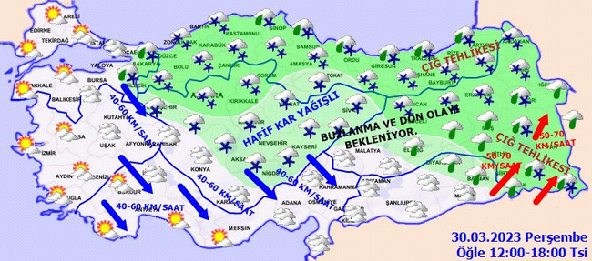Meteoroloji’den kar yağışı ve sağanak uyarısı! İşte il il 30 Mart hava durumu… - Resim : 3