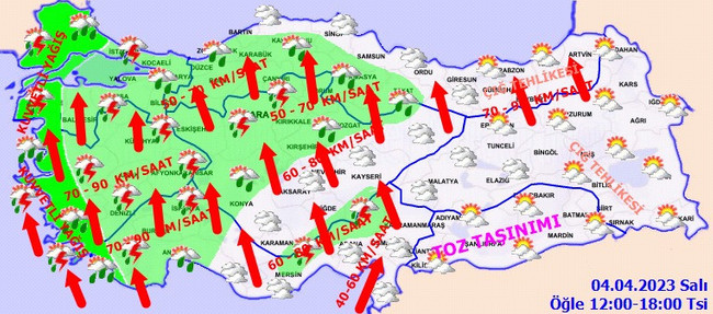 Meteoroloji’den İstanbul ve birçok ile kuvvetli sağanak uyarısı! İşte il il 4 Nisan hava durumu… - Resim : 3