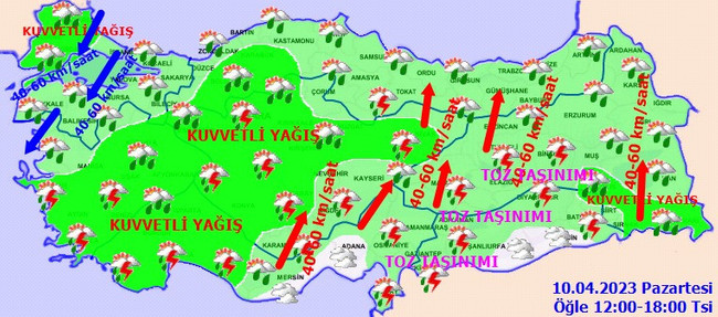 Meteoroloji uyardı: Kuvvetli sağanak etkili olacak! İşte il il 10 Nisan hava durumu… - Resim : 3