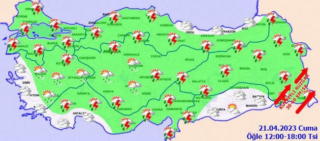 Meteoroloji’den kuvvetli yağış ve rüzgar uyarısı! İşte il il 21 Nisan hava durumu… - Resim : 3