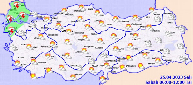 Meteoroloji’den İstanbul dahil birçok il için yağış uyarısı! İşte il il 25 Nisan hava durumu… - Resim : 2