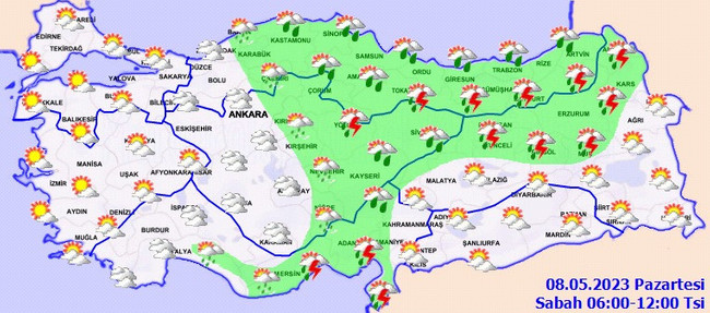 Meteoroloji’den birçok bölge için yağış uyarısı! İşte il il 8 Mayıs hava durumu… - Resim : 2