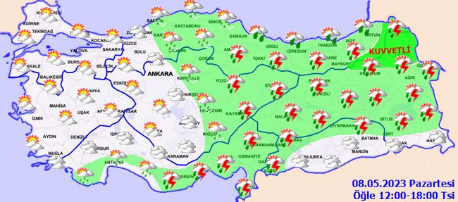 Meteoroloji’den birçok bölge için yağış uyarısı! İşte il il 8 Mayıs hava durumu… - Resim : 3