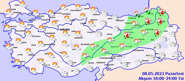 Meteoroloji’den birçok bölge için yağış uyarısı! İşte il il 8 Mayıs hava durumu… - Resim : 4