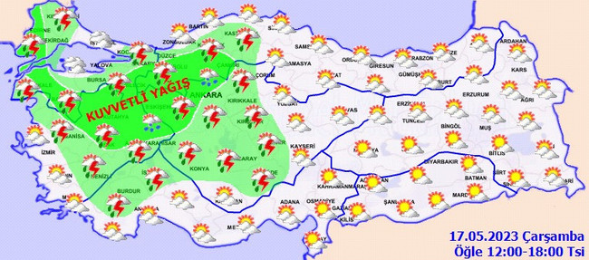 Meteoroloji’den dolu ve sağanak uyarısı! İşte il il 17 Mayıs hava durumu… - Resim : 3