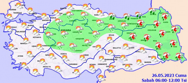 Meteoroloji’den o iller için kuvvetli yağış uyarısı! İşte il il 26 Mayıs hava durumu… - Resim : 2