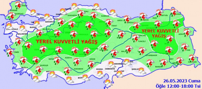 Meteoroloji’den o iller için kuvvetli yağış uyarısı! İşte il il 26 Mayıs hava durumu… - Resim : 3