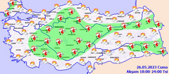 Meteoroloji’den o iller için kuvvetli yağış uyarısı! İşte il il 26 Mayıs hava durumu… - Resim : 4