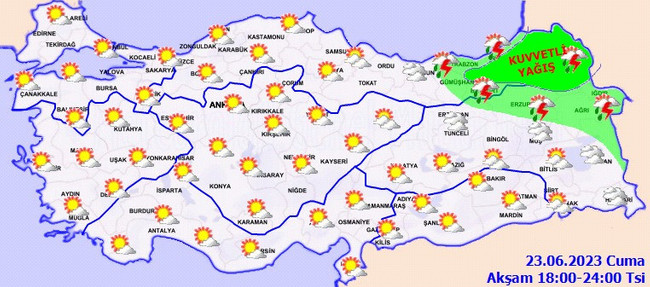 Meteoroloji il il uyardı: Sarı ve turuncu alarm verdi! İşte il il 23 Haziran hava durumu… - Resim : 5