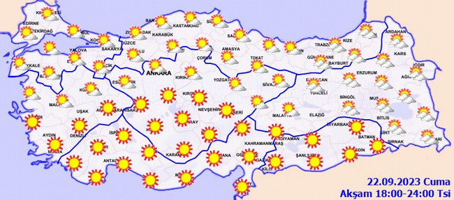 Meteoroloji duyurdu: Sıcaklıklar 2 ile 6 derece artacak! İşte il il 22 Eylül hava durumu… - Resim : 4