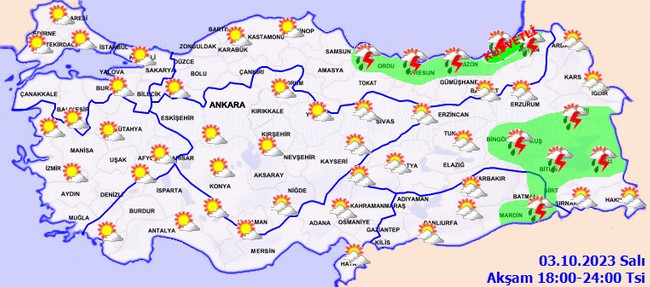 Meteoroloji 20 ildeki vatandaşları uyardı! İşte il il 3 Ekim hava durumu… - Resim : 4