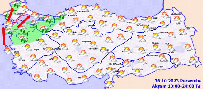 İstanbul dahil birçok il için sağanak yağış uyarısı! İşte il il 26 Ekim hava durumu… - Resim : 4