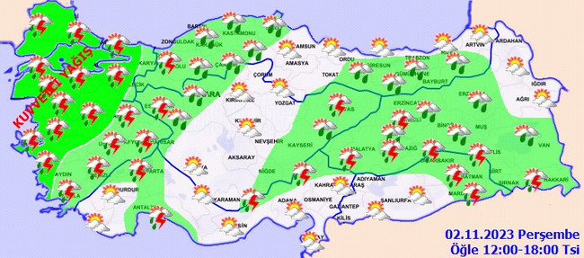 Meteoroloji’den 2 Kasım için birçok ile sağanak uyarısı! İşte il il 2 Kasım Perşembe hava durumu… - Resim : 3
