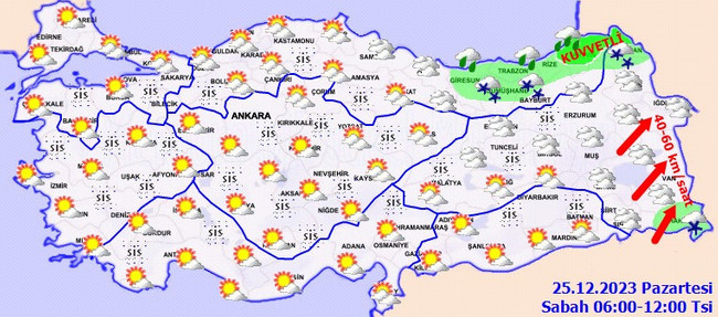 Meteoroloji’den kar yağışı uyarısı! İşte il il 25 Aralık hava durumu… - Resim : 2