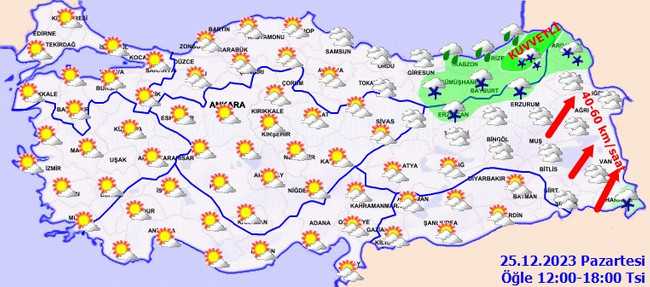 Meteoroloji’den kar yağışı uyarısı! İşte il il 25 Aralık hava durumu… - Resim : 3