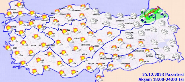 Meteoroloji’den kar yağışı uyarısı! İşte il il 25 Aralık hava durumu… - Resim : 4