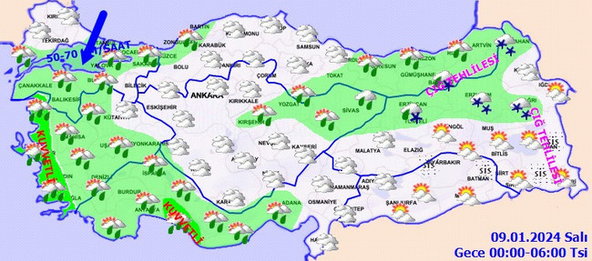 Meteoroloji’den 16 il için sarı kodlu uyarı! İşte il il 8 Ocak hava durumu… - Resim : 6