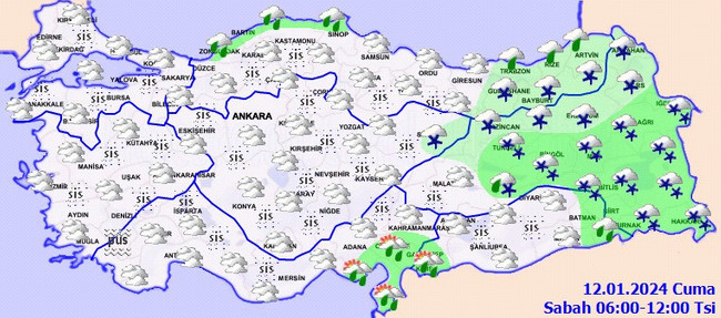 Meteoroloji’den yoğun kar ve sağanak uyarısı! İşte il il 12 Ocak hava durumu… - Resim : 2