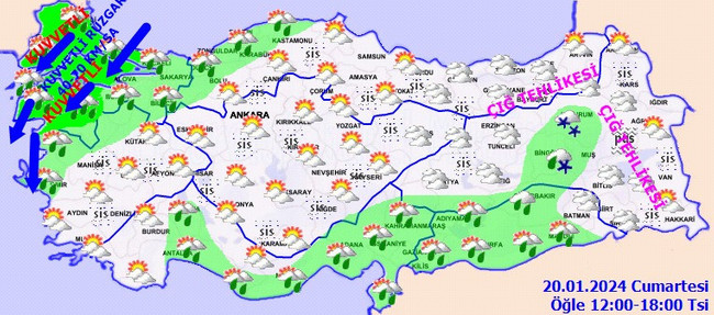 Meteoroloji’den İstanbul dahil 9 il için sarı kodlu uyarı! İşte il il 20 Ocak hava durumu… - Resim : 4