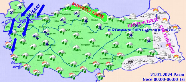 Meteoroloji’den İstanbul dahil 9 il için sarı kodlu uyarı! İşte il il 20 Ocak hava durumu… - Resim : 6