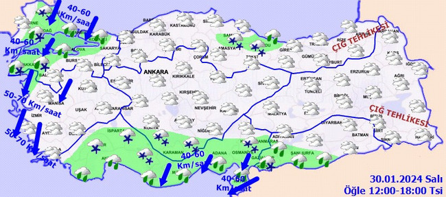 Meteoroloji’den kar yağışı ve fırtına uyarısı! İşte il il 30 Ocak hava durumu… - Resim : 4
