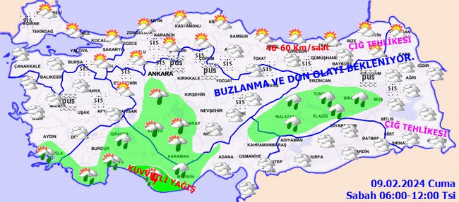 Meteoroloji’den 15 il için sarı kodlu uyarı: Sağanak geliyor! İşte il il 9 Şubat hava durumu… - Resim : 3