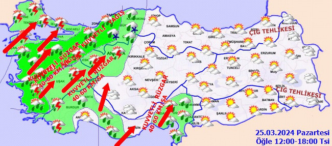 Meteoroloji’den çok sayıda il için uyarı geldi! İşte il il 25 Mart hava durumu… - Resim : 4
