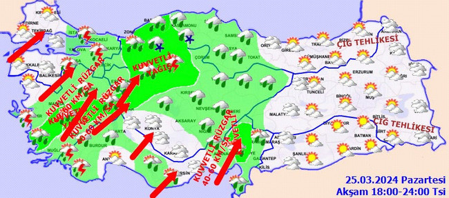 Meteoroloji’den çok sayıda il için uyarı geldi! İşte il il 25 Mart hava durumu… - Resim : 5