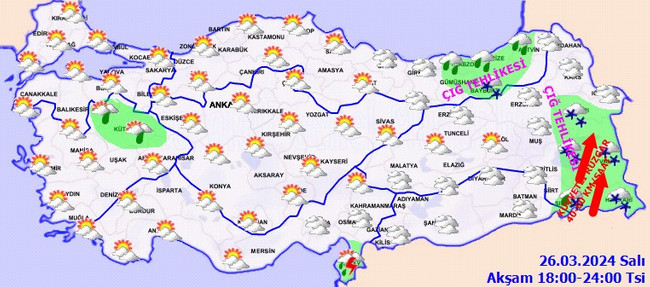Meteoroloji’den gök gürültülü sağanak, fırtına ve kar yağışı uyarısı! İşte il il 26 Mart hava durumu - Resim : 5
