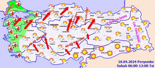 Meteoroloji’den çok sayıda il için sarı kodlu uyarı! İşte il il 18 Nisan hava durumu… - Resim : 3