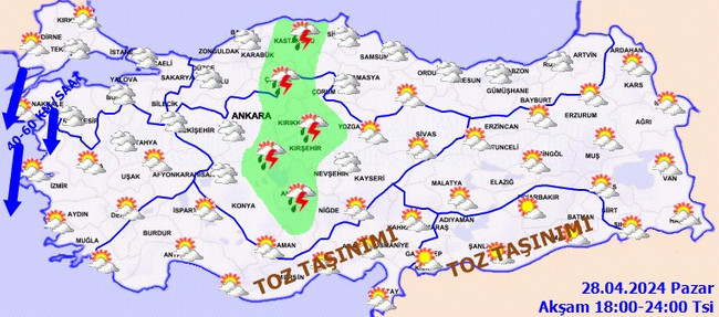 Meteoroloji’den sağanak ve kuvvetli rüzgar uyarısı! İşte il il 28 Nisan hava durumu… - Resim : 5