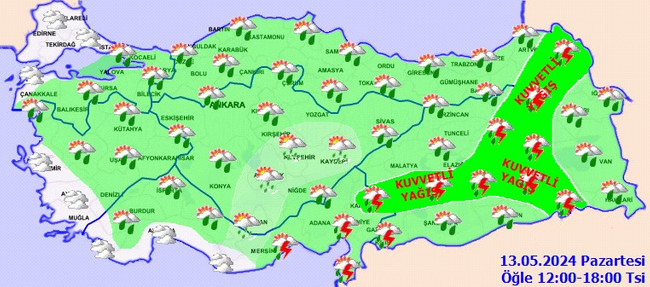 Meteoroloji’den çok sayıda il için sağanak uyarısı! İşte il il 13 Mayıs Pazartesi hava durumu… - Resim : 4